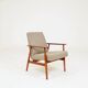 Beige mixed vintage armchair from the 1970s.