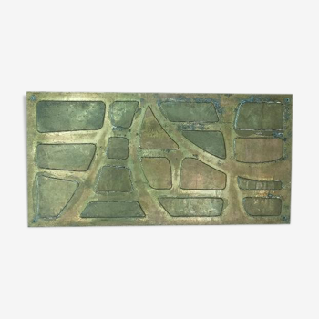 Panneau décoratif en cuivre, forme libre 1950