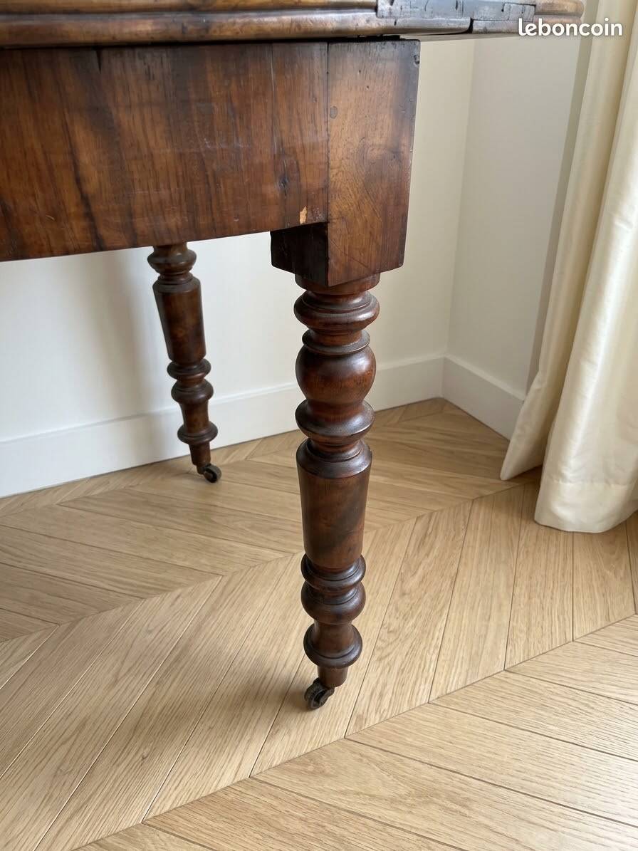 Table ronde convertible demi-lune en bois massif