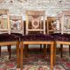 Suite de six chaises en bois naturel de style empire