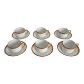 6 cups and saucers Limoges Robert Haviland, mid-20th century