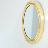 Round brass mirror by Sergio Mazza for Artemide 1960s