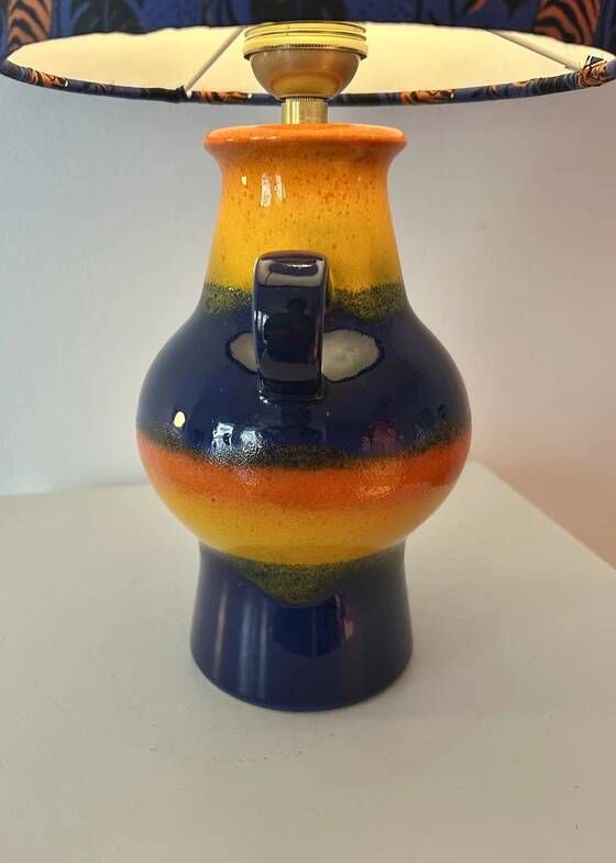 Upcycled table lamp made from an original 1970s Pop Art Dümler & Breiden vase.