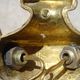 Appliques murales en bronze, abat-jour en soie, la paire