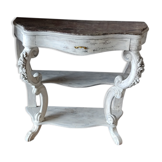 Console cérusé en noyer ancienne