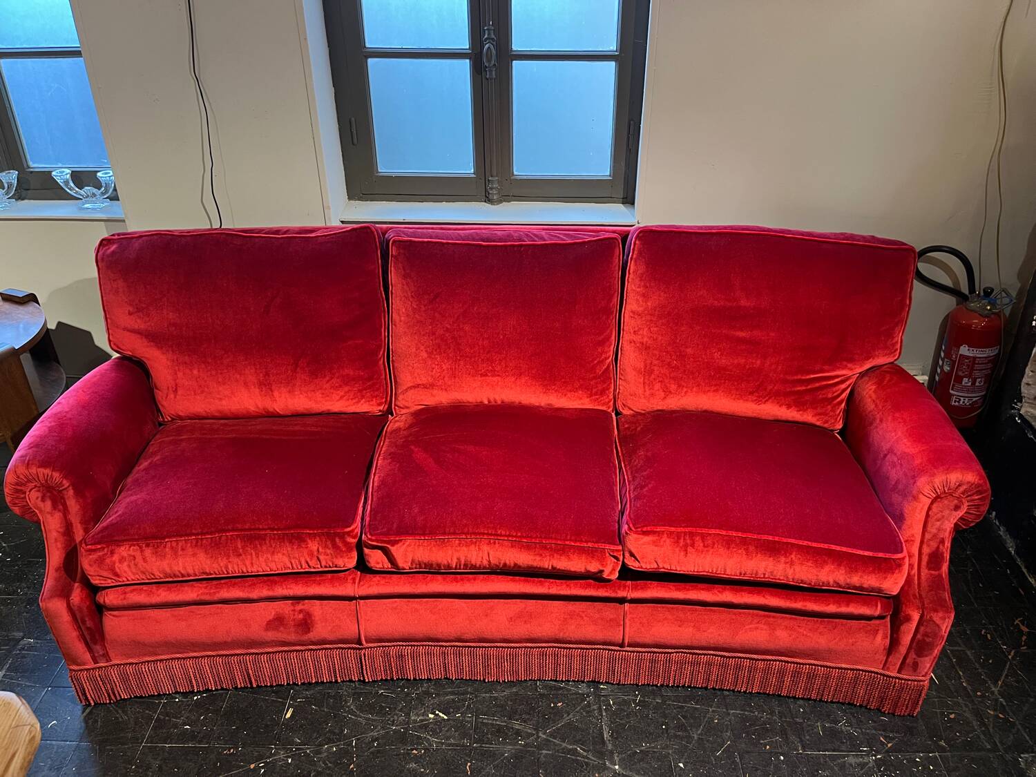 1970s velvet sofa