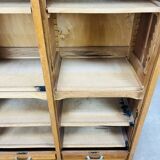 Double filing cabinet with curtains