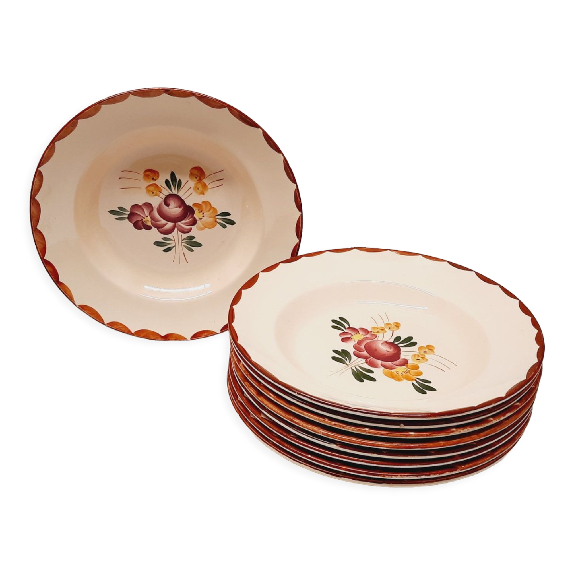 Set 9 Longchamp hollow plates