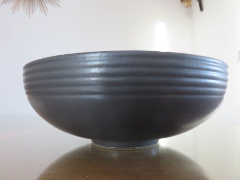 St Clement's matte black ceramic vase from the 1960s