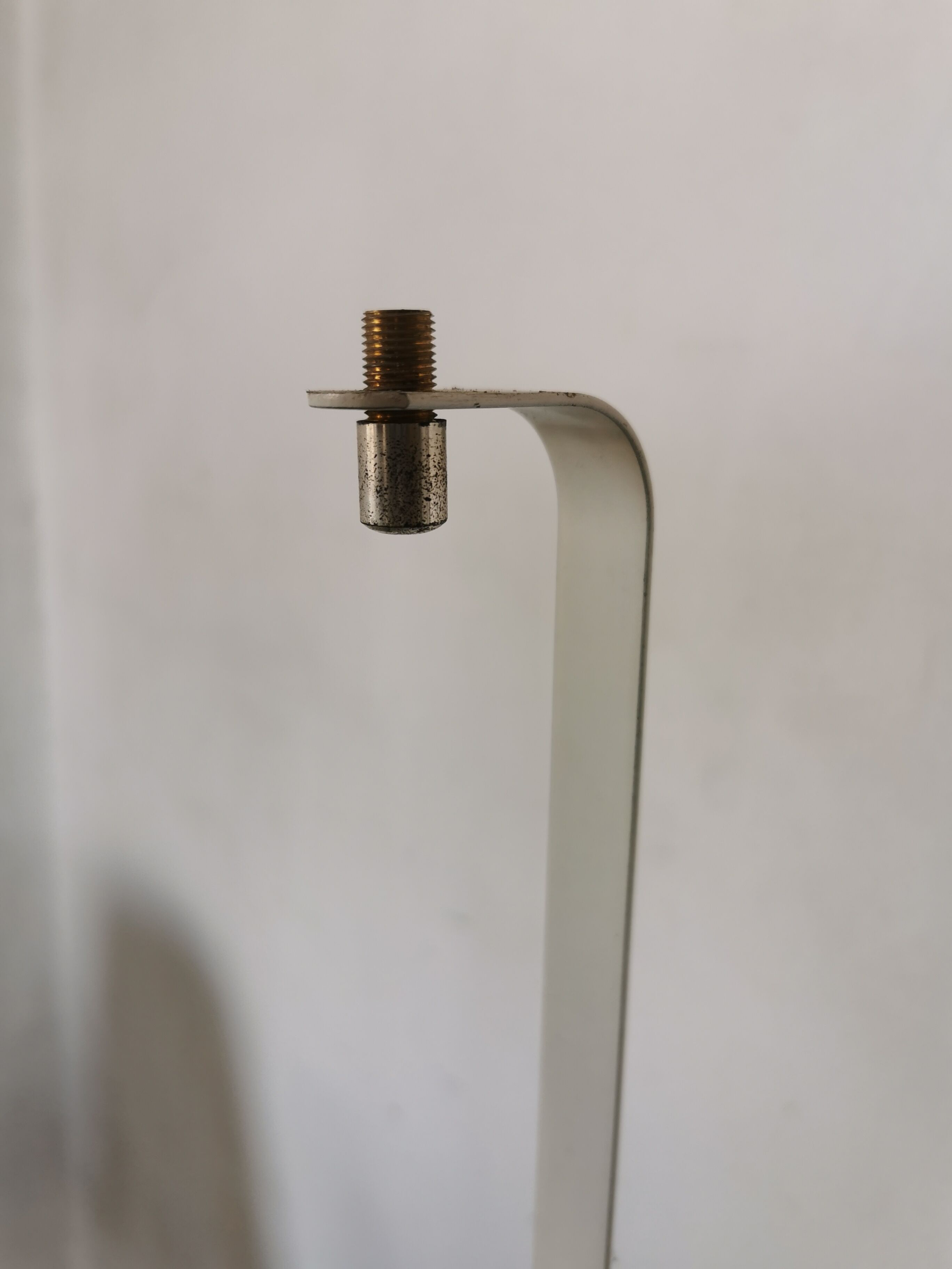 Floor lamp seventies totem, chrome and suede