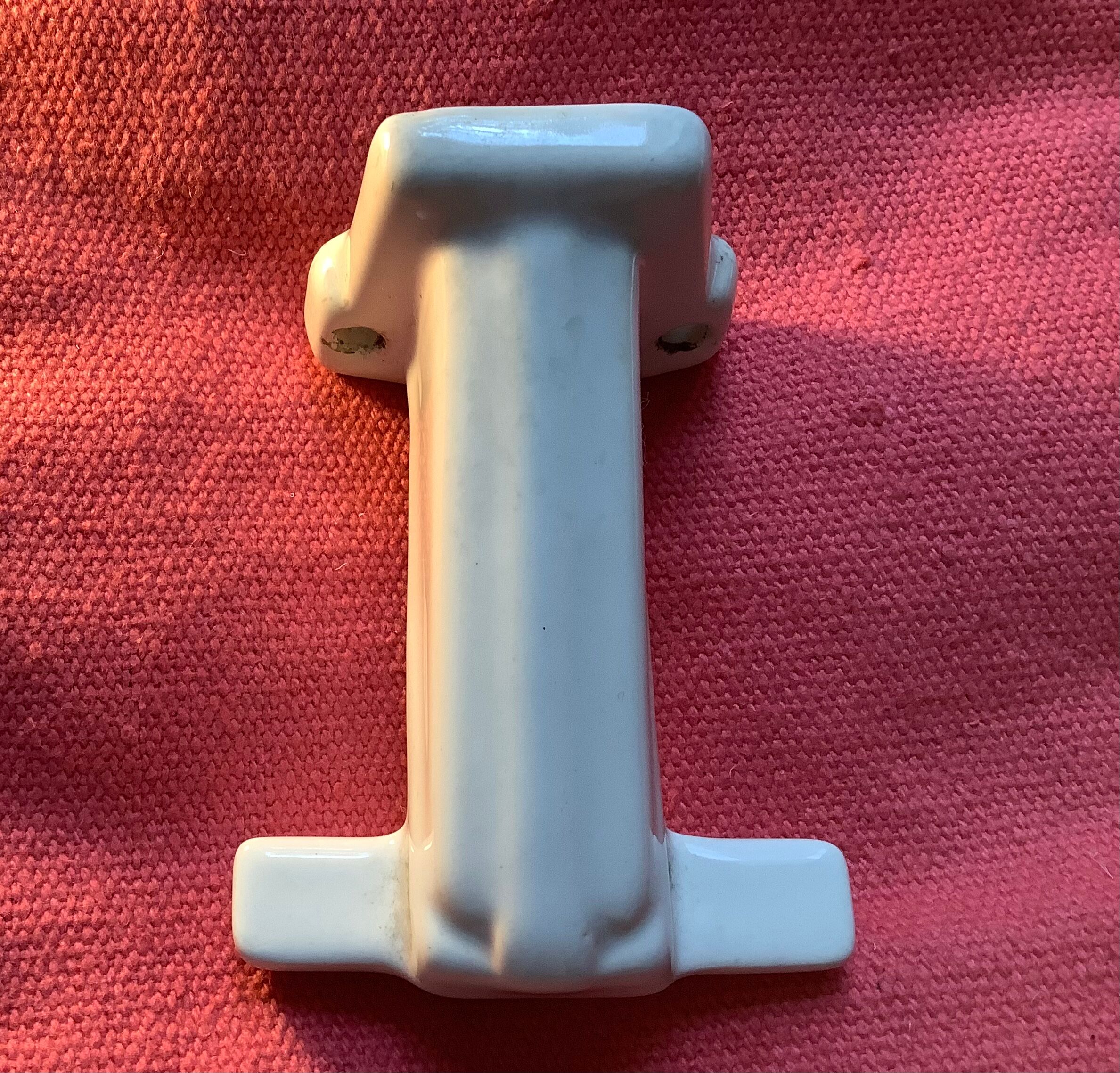 Set of 2 hooks in white porcelain Art Deco 30/40