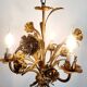 Hollywood Regency Roses kroonluchter, Verguld, Drie Armen, Italie