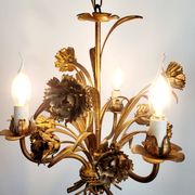 Hollywood Regency Roses kroonluchter, Verguld, Drie Armen, Italie