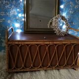 Vintage rattan trunk