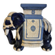 Ceramic XL plant stand 43cm Elephant bleu white