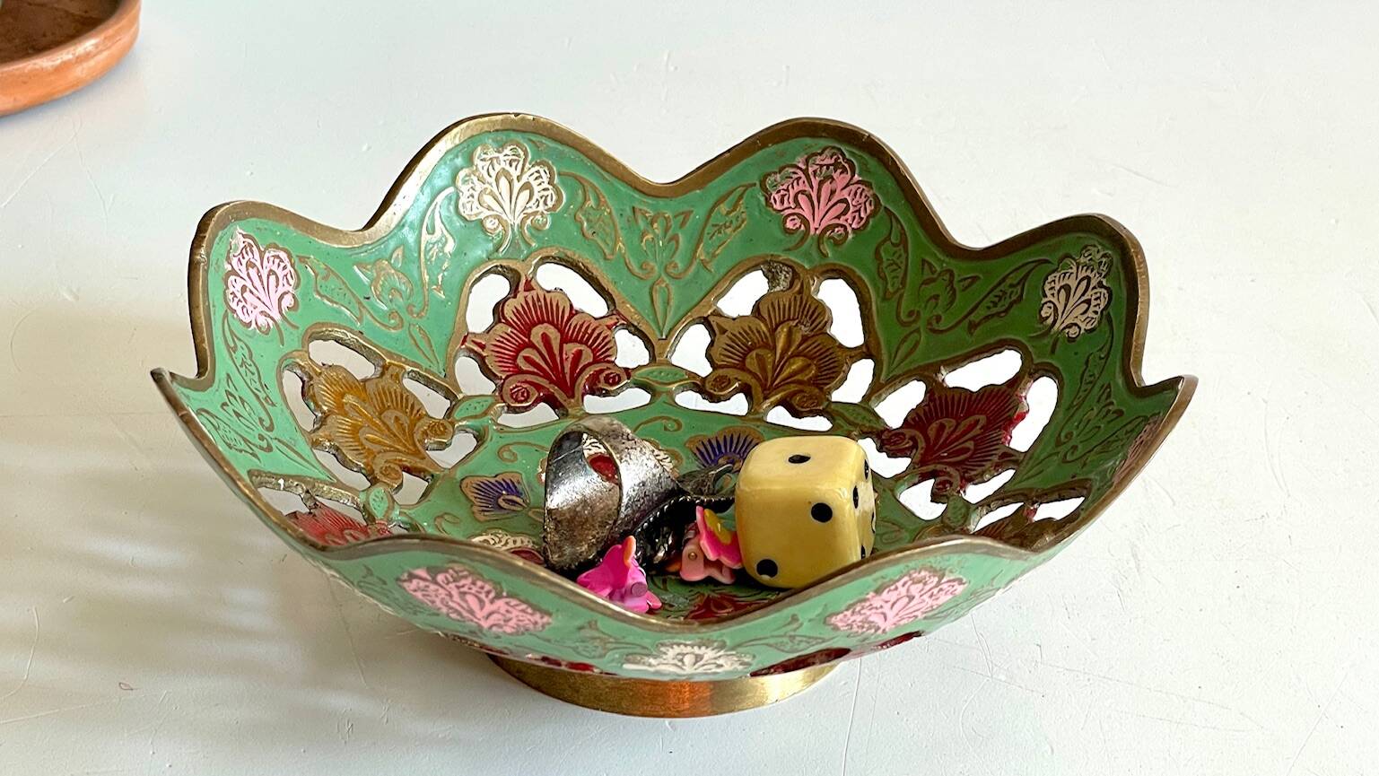 Vintage solid brass pocket tray