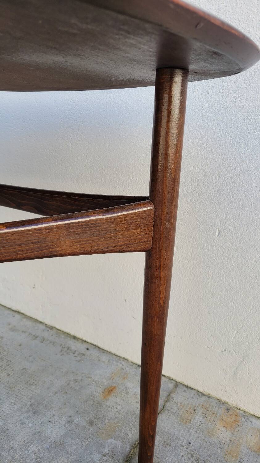 1960s Scandinavian tripod coffee table in teak