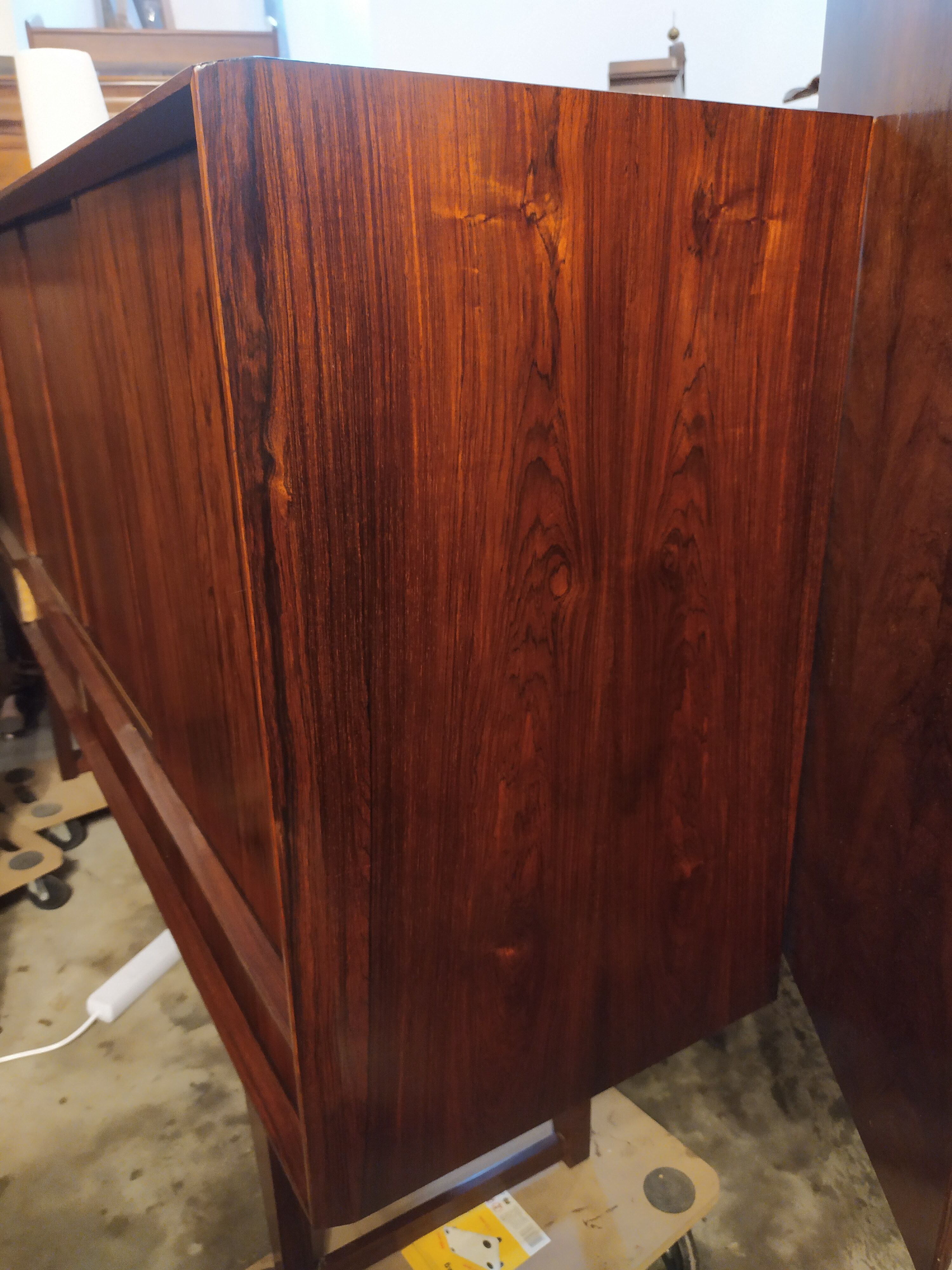 Danish rosewood sideboard with bar cabinet by E. W. Bach, 1960s