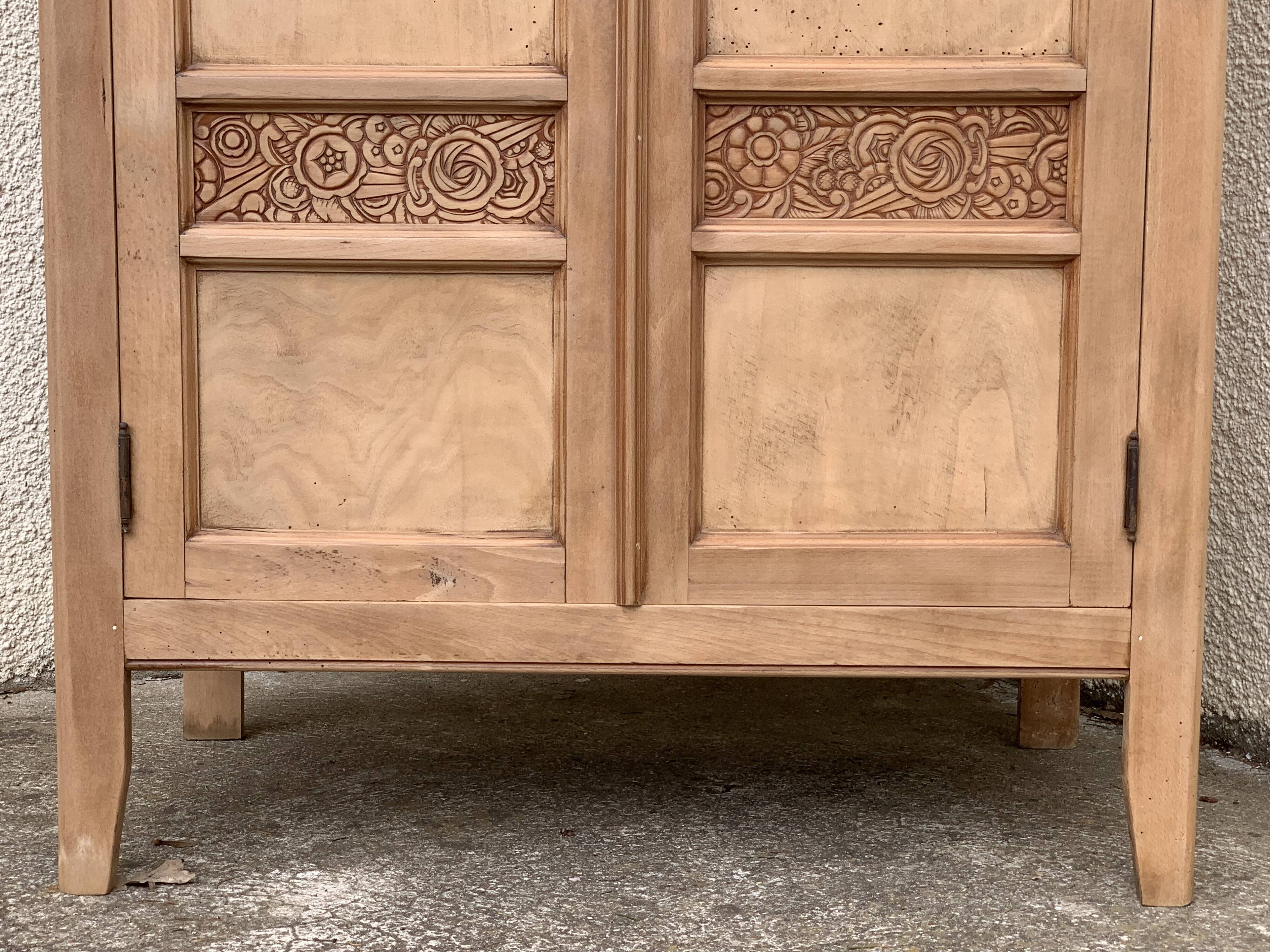 Parisian art deco cabinet 1930 raw wood