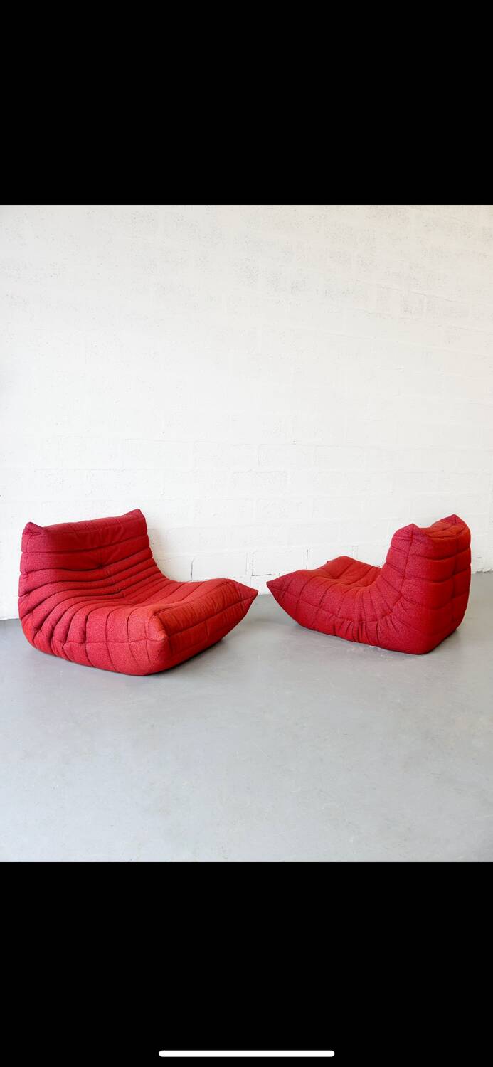 Pair of Togo lounge chairs by Ligne Roset