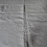 Old linen tablecloth 170 x 165 hand embroidered