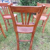 5 wooden bistro chairs
