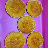 5 shellfish plates in earthenware Segovia slip
