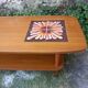 Table basse vintage teck et céramique