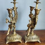 Antique bronze candlesticks