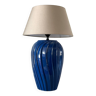 Large vintage blue ceramic lamp
