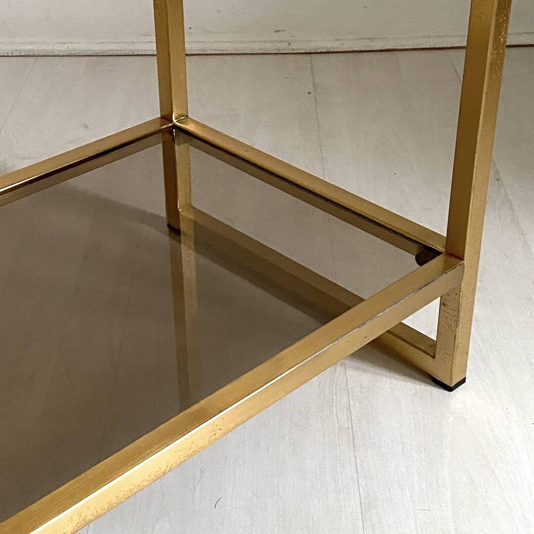 Vintage 80's gold end table
