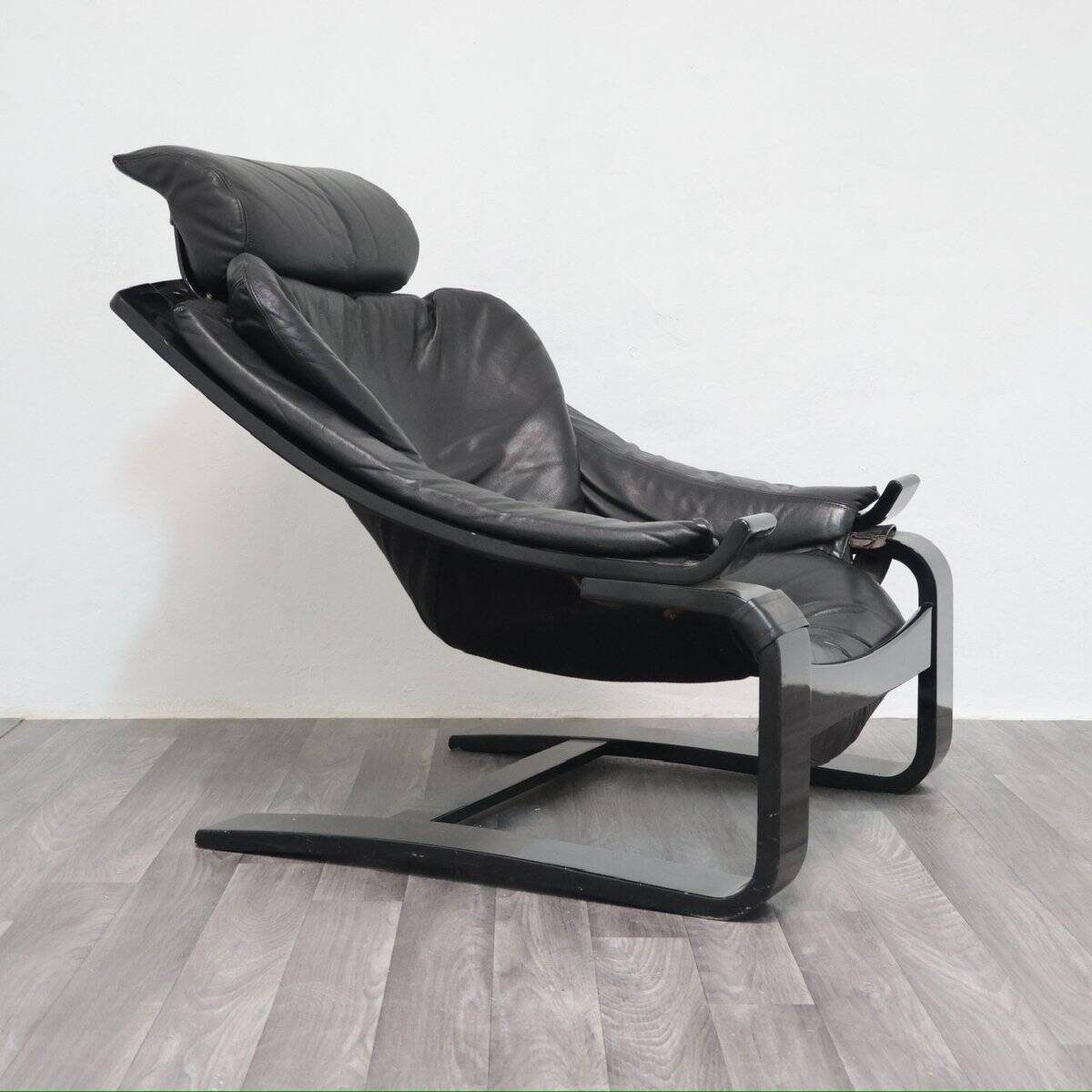 Leather Armchair by Åke Fribytter for Nelo Möbel, Sweden, 1970s