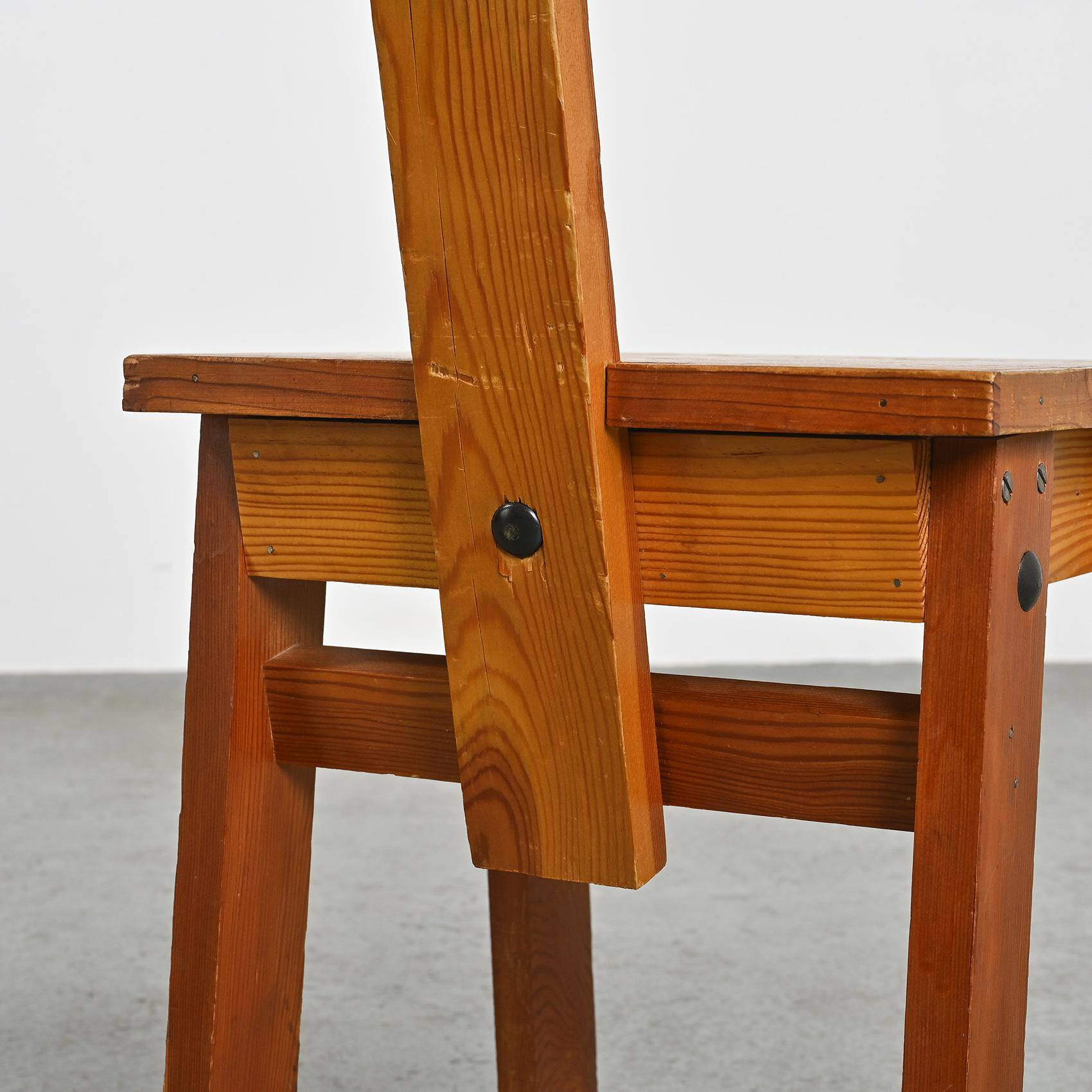 Set of four mountain chairs, La Plagne circa 1970