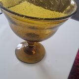 Blown glass bubbled glassware from BIOT from the 70s 
large cut