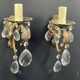 Pair of old wall sconces with tassels and brass. high 26 cm