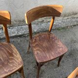 Lot de 4 chaises Thonet bistrot originales en bois