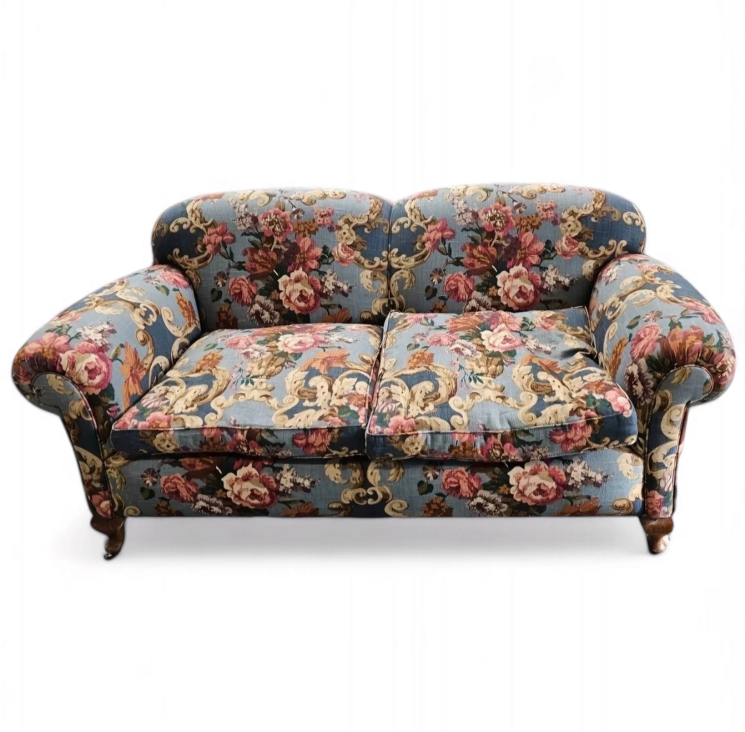 Floral fabrics / classic sofa / stunning condition, weighty sofa 100 kg