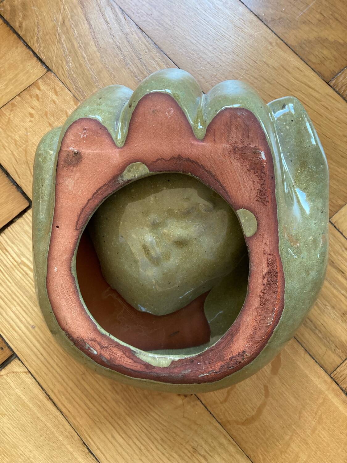 Vintage ceramic hand pocket tray xxl