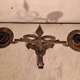 Chandelier en fer forgé noir fleur de lys