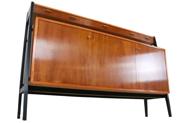 Vintage high sideboard two piece cabinet 'Korpela'