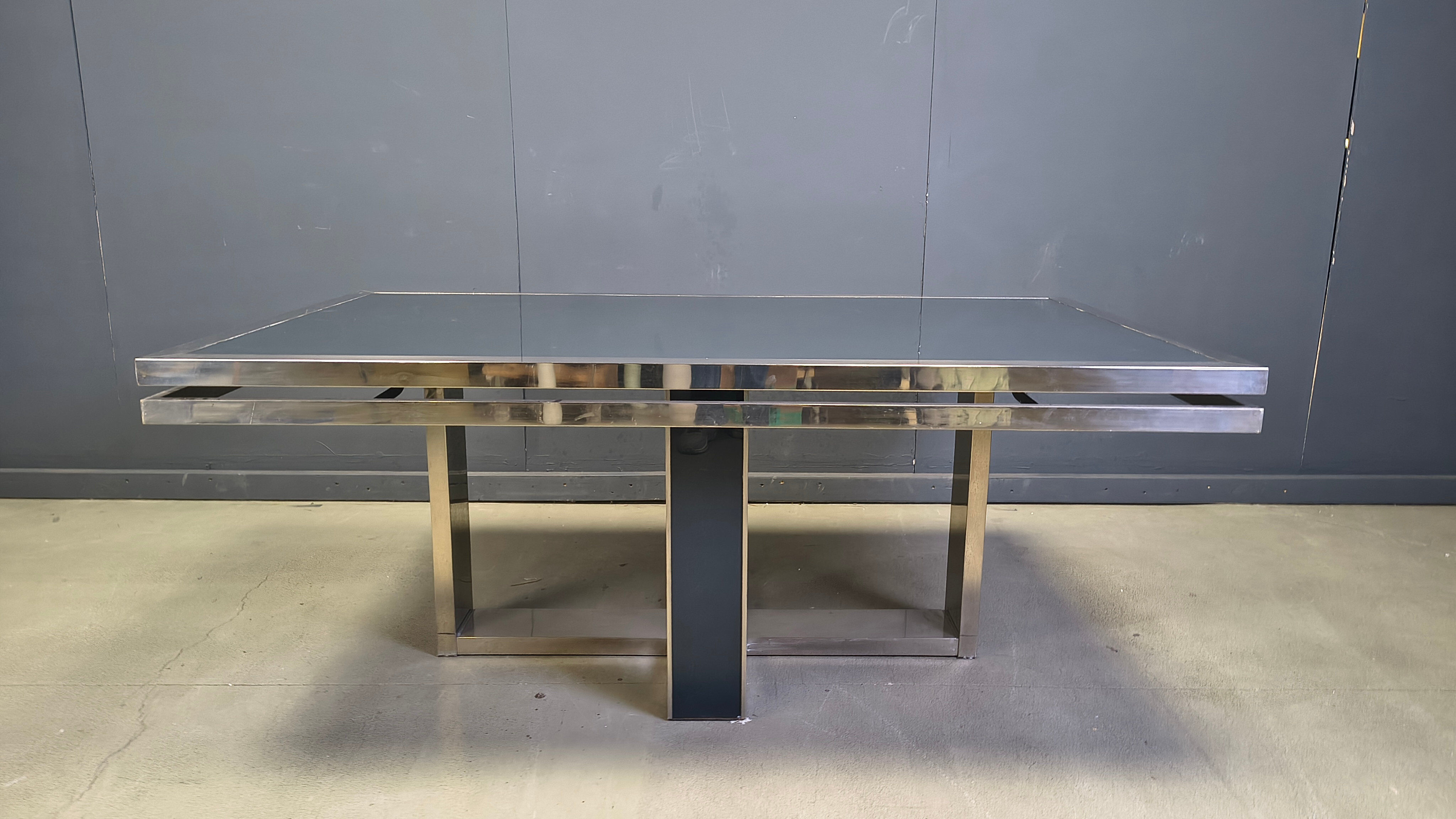 Vintage Italian chrome dining table, 1970s