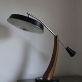 Fase black desk lamp from the 50s with reflector