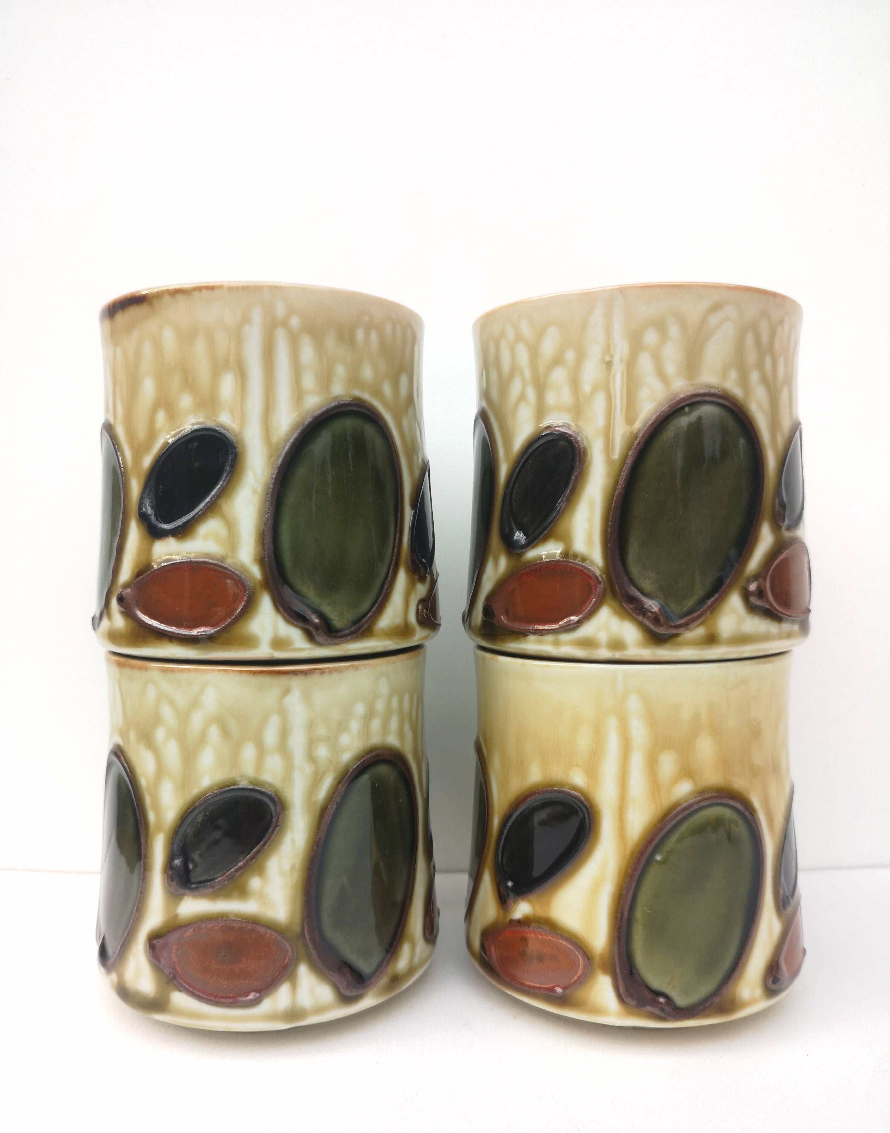 Set of 4 vintage ceramic mugs