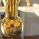 Art Deco Brass and Glass Chandelier, 1930s