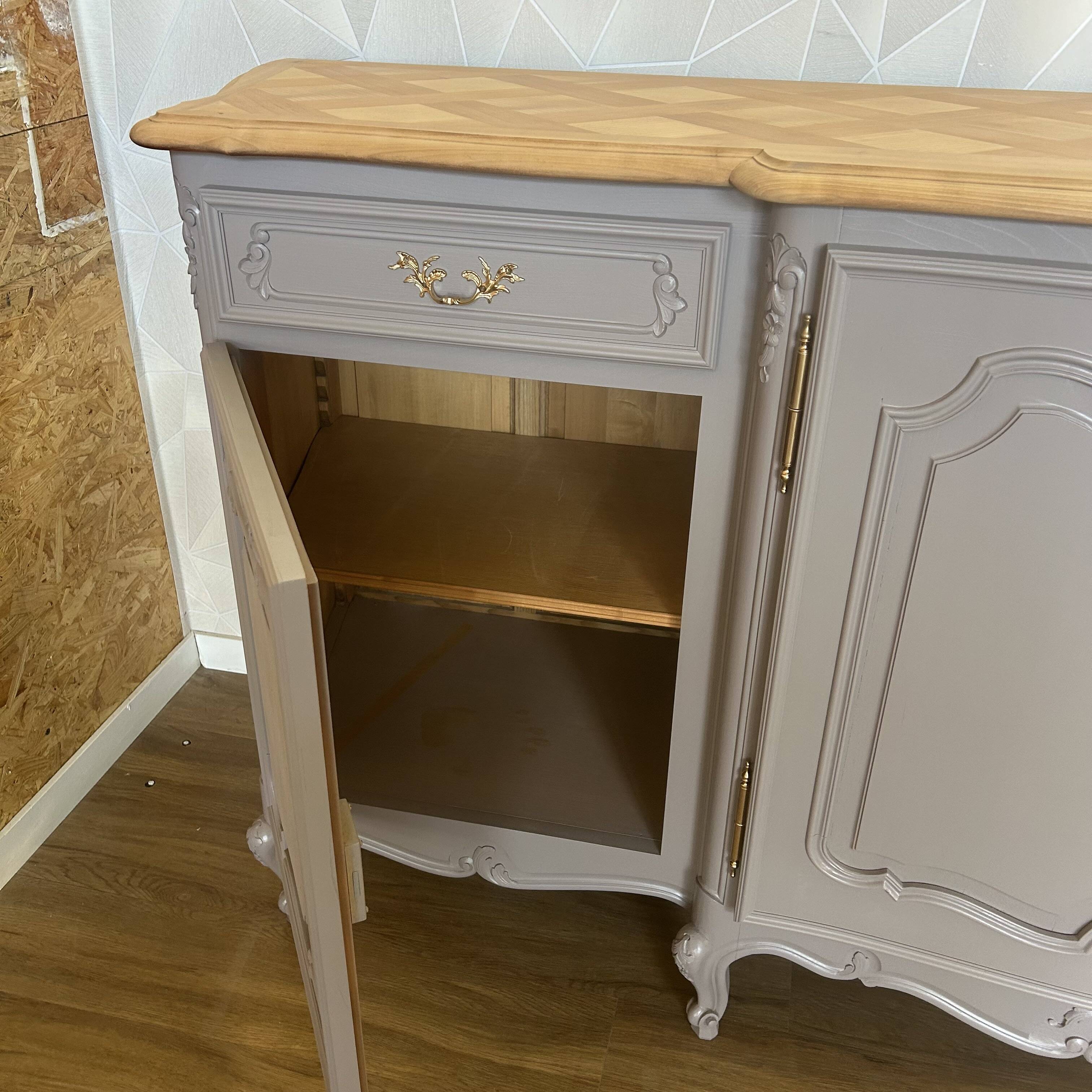 Vintage Regency sideboard restyled in taupe