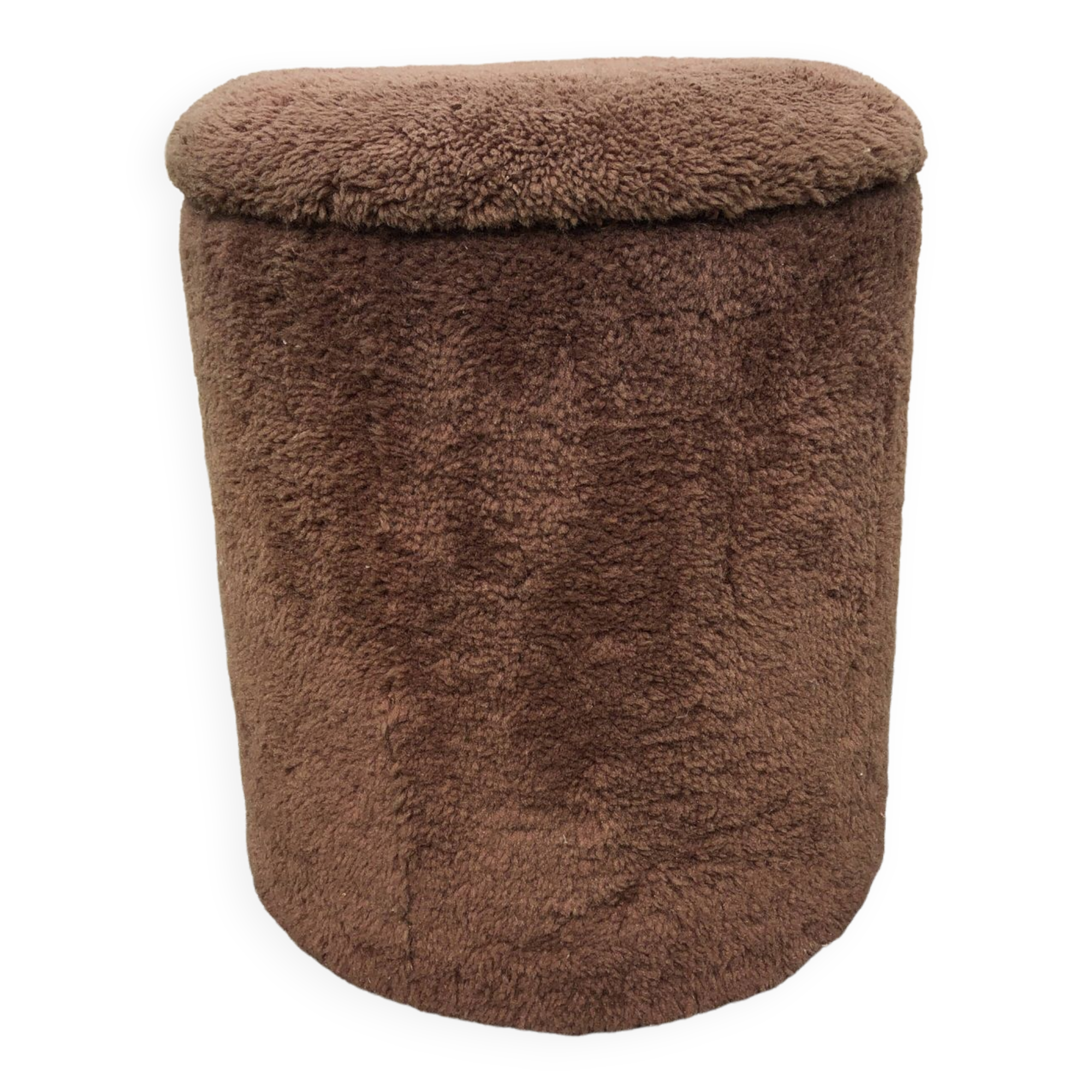 Chuff pouf in brown moumoute, 1970s