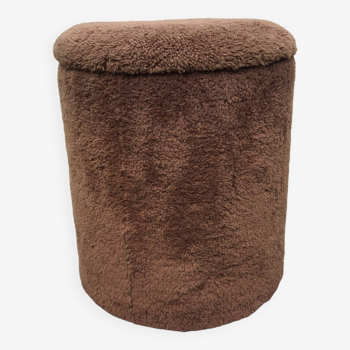 Chuff pouf in brown moumoute, 1970s