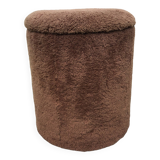 Chuff pouf in brown moumoute, 1970s