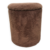 Chuff pouf in brown moumoute, 1970s