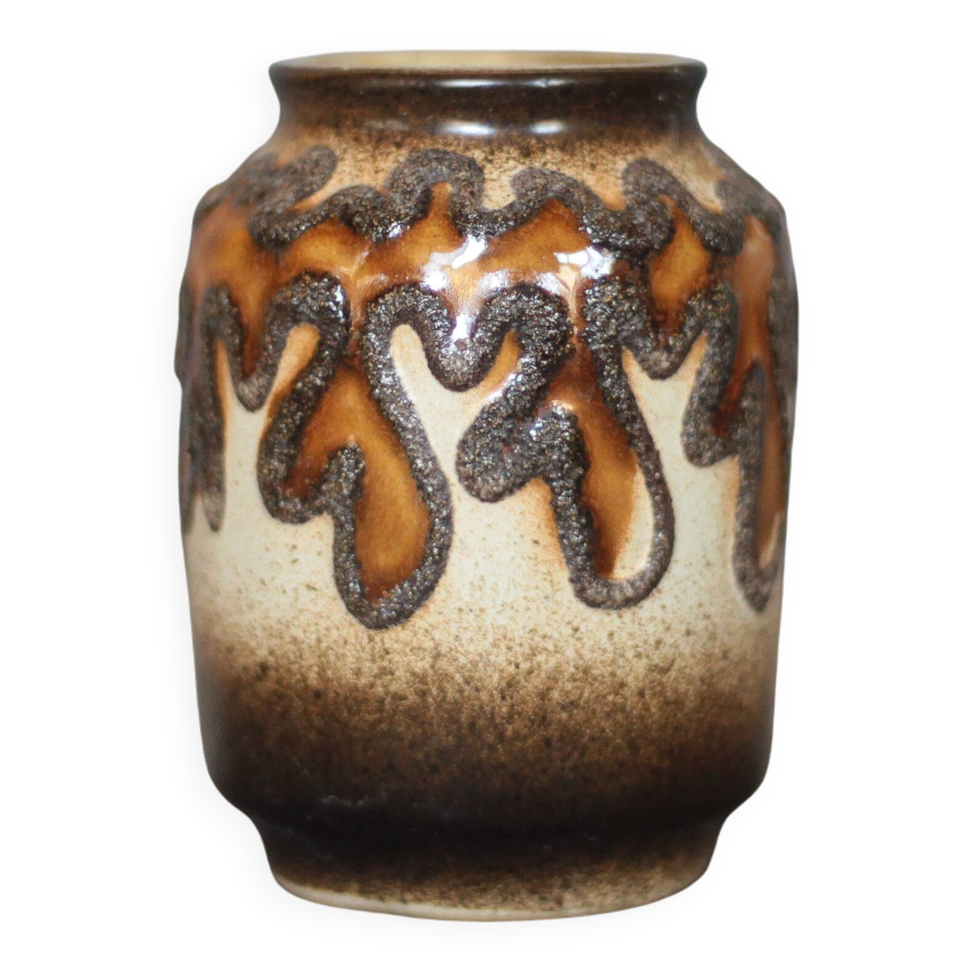 Ceramic vase VEB Haldensleben, West Germany, fat lava vase, 3054